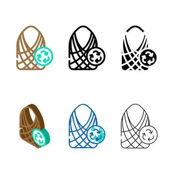 String bag zero waste variety color icon vector Stock-Illustration