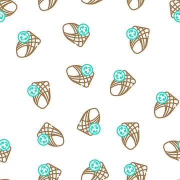 String bag zero waste vector seamless pattern Stock Illustration