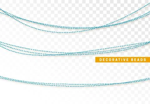 String beads realistic isolated. Decorative design element blue bead Illustrazione stock