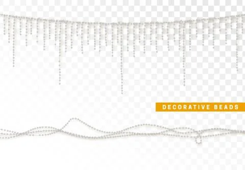 String beads realistic isolated. Decorative design element bead Illustrazione stock
