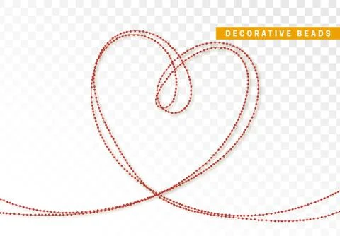 String beads realistic isolated. Decorative design element red bead Stock Illustration