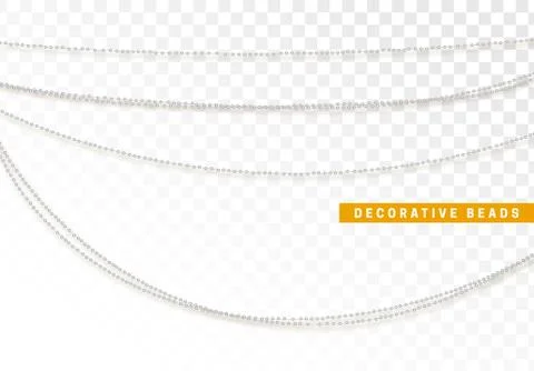 String beads realistic isolated. Decorative design element bead Stock Illustration