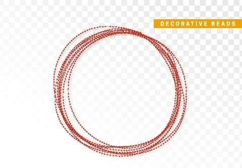 String beads realistic isolated. Decorative design element red bead Stock Illustration