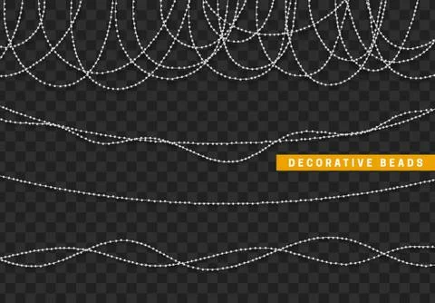 String beads realistic isolated. Decorative design element bead Illustrazione stock