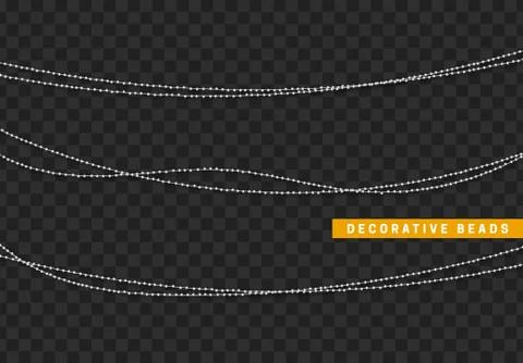 String beads realistic isolated. Decorative design element bead Stock Illustration