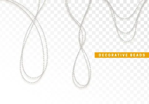 String beads realistic isolated. Decorative design element bead Illustrazione stock