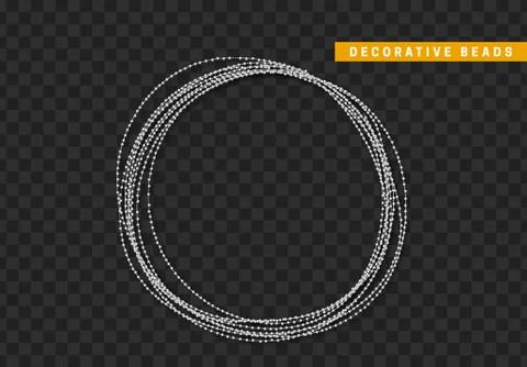 String beads realistic isolated. Decorative design element bead Illustrazione stock