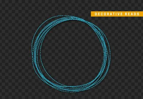 String beads realistic isolated. Decorative design element blue bead Stock Illustration
