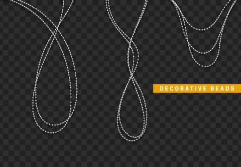 String beads realistic isolated. Decorative design element bead Illustrazione stock