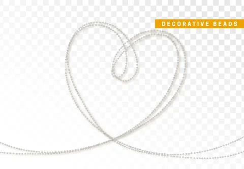 String beads realistic isolated. Decorative design element bead Illustrazione stock