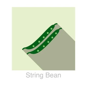 String bean Vegetables food flat icon vector illustration Stock Illustration