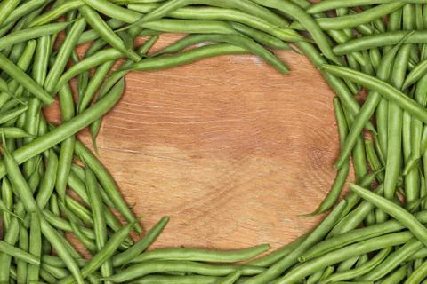 String beans on the table Stock Photos