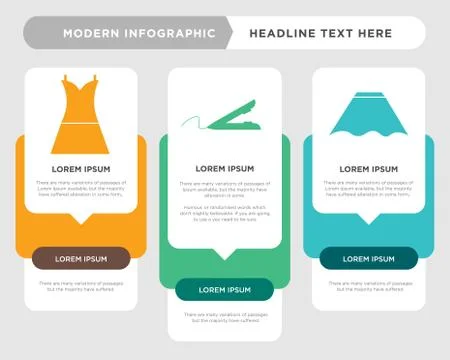 String bikini, Hair iron, Long dress infographic Stock Illustration