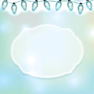 String of Blue Lights and Emblem Illustrazione stock