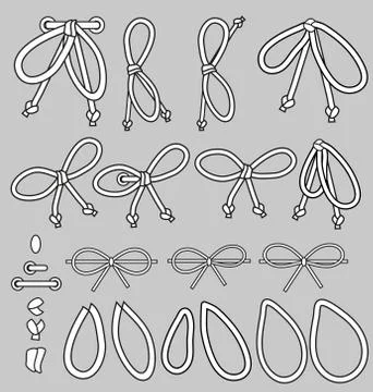 String Bow Flat Fashion Lacing kit イラスト素材