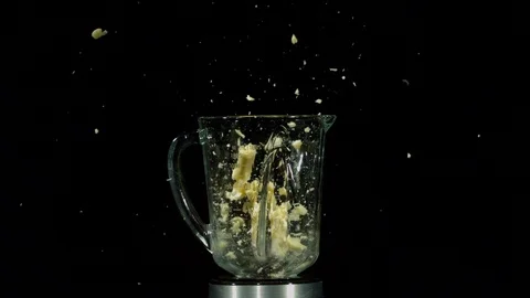 String cheese in blender Stock Footage 87814919