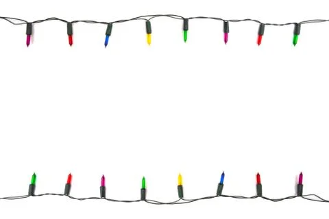 String of Christmas lights decoration isolated on white background Stock Photos