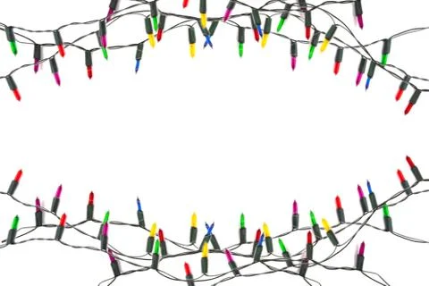 String of Christmas lights decoration isolated on white background Foto stock