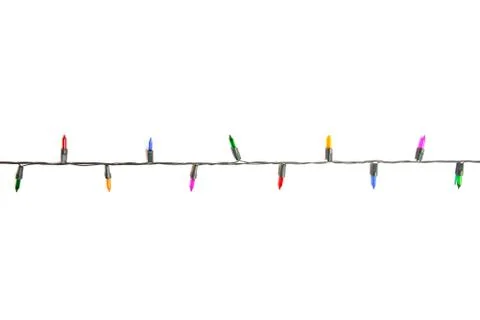 String of Christmas lights decoration isolated on white background Stock Photos