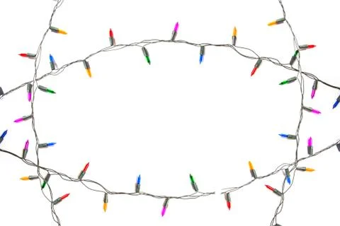 String of Christmas lights decoration isolated on white background Stock Photos