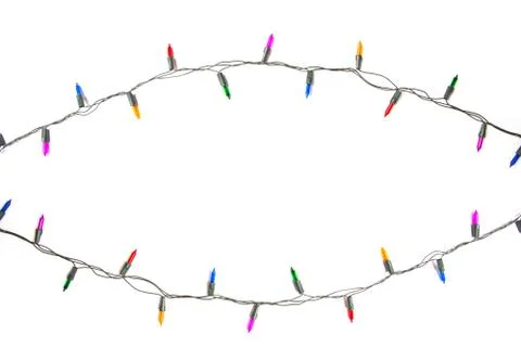 String of Christmas lights decoration isolated on white background Stock Photos