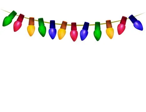 String of christmas lights isolated on white Stock Illustration
