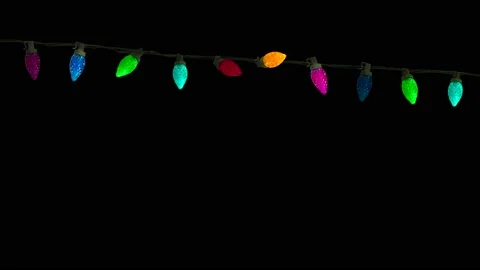 String Of Colorful Christmas Lights Stock Footage 135988972