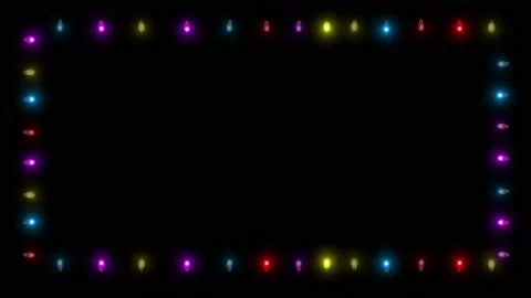 String of colorful light bulbs. Looping Christmas holiday themed frame Stock Footage 210484595