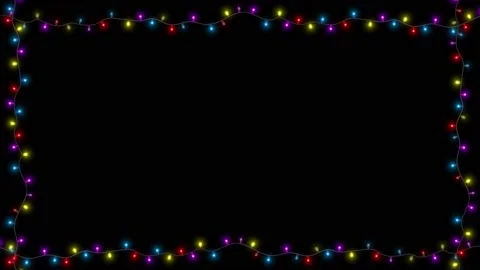 String of colorful light bulbs. Looping Christmas holiday themed frame Stock Footage 210685722