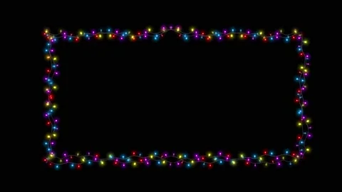 String of colorful light bulbs. Looping Christmas holiday themed frame Stock Footage 210685802