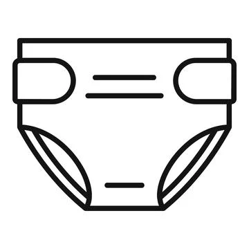 String diaper icon, outline style Illustrazione stock
