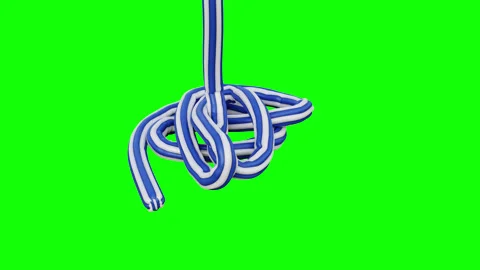 A string falls on the ground. 3d animation of a cloth noodle Stock Footage 292258814