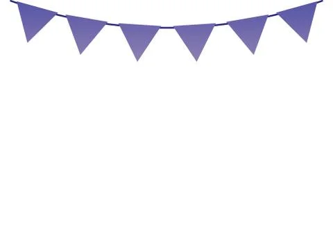 String of flag garland or bunting decoration, flat vector illustration isolated. Stock Illustration