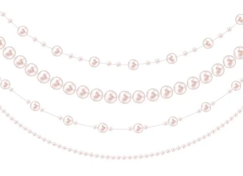 String garlands with balls , isolated on white background. Vector Illustratio Stockillustratie