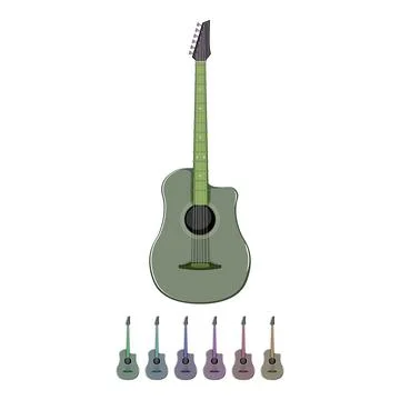 String guitar music cartoon vector graphic Stock Illustration