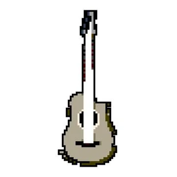 String guitar music game pixel art vector illustration Stock Illustration
