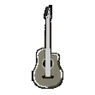 String guitar music pixel art vector illustration Stock Illustration