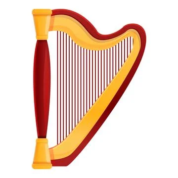 String harp icon, cartoon style Stock Illustration