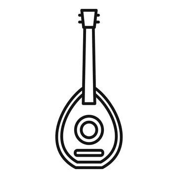 String instrument lute playing music icon Illustrazione stock