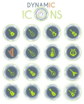 String instruments dynamic icons Stock Illustration