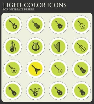 String instruments icon set Stock Illustration
