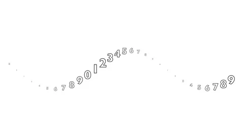 String of integer numbers motion effect animated illustration Stock Footage 336741094