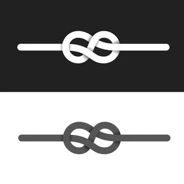 String knot line tied into figure Stock Illustration