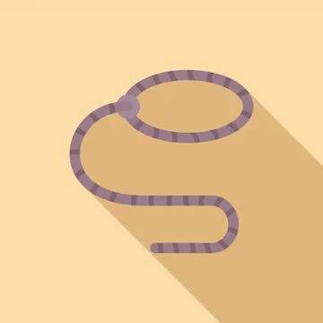 String lasso icon flat vector. Line loop Stock Illustration