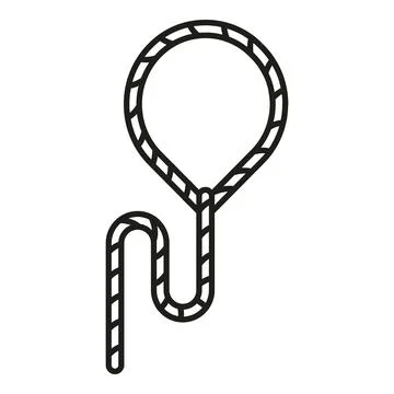 String lasso icon outline vector. Line loop Stock Illustration