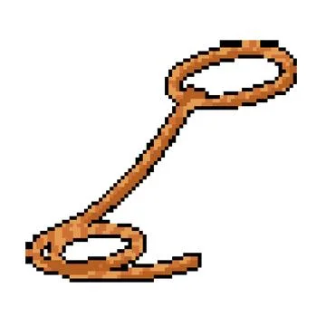String lasso pixel art vector illustration 스톡 일러스트
