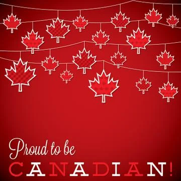 String of leaves Canada Day card in vector format. Stock Illustration