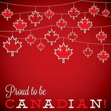 String of leaves Canada Day card in vector format. Stock Illustration