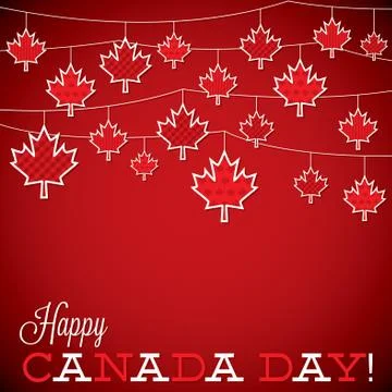 String of leaves Canada Day card in vector format. Stock Illustration