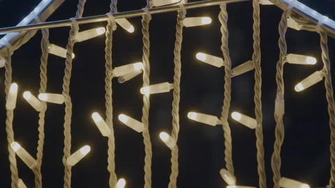 A string of LED lights with white illumination Stock Footage 242173990
